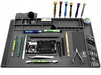 Mata SERWISOWA MAGNETYCZNA z ORGANIZERAMI na BIURKO do lutowania 45x30CM