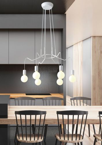 Basso zwis 6x40W E27 biały matowy na Arena.pl