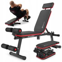 Ławka treningowa regulowana skośna do ćwiczeń blokada nóg składana mocna