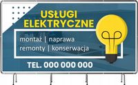 BANER REKLAMOWY 130x80cm USŁUGI ELEKTRYCZNE projekt w cenie RÓŻNE WZORY