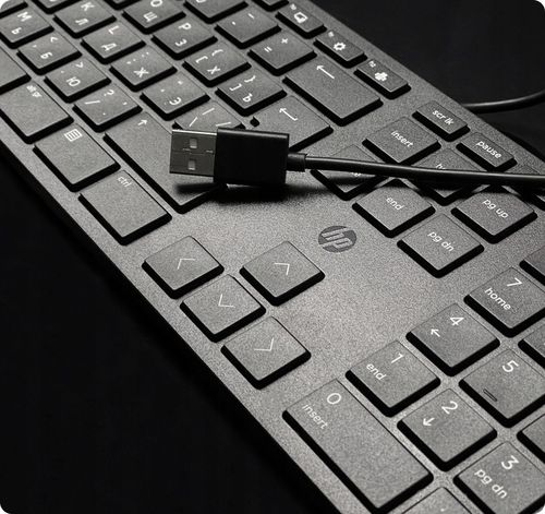 HP PRO!| Cicha biurowa klawiatura USB| Układ PL /US + Cyrylica |CZARNA SLIM na Arena.pl