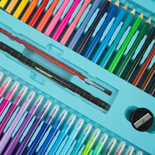 ZESTAW DO MALOWANIA RYSOWANIA ARTYSTYCZNY WALIZKA Niebieska DZIECI PREZENT na Arena.pl