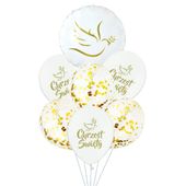 Zestaw balonów na Chrzest Święty złoty gołąbek