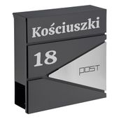Skrzynka pocztowa na listy Boris antracyt z napisami