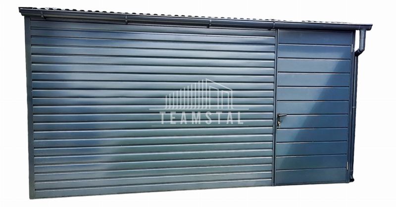 SCHOWEK - DOMEK OGRODOWY 4m x 3m spad przód - drzwi - antracyt grafit TS303  4x3 zdjęcie 1