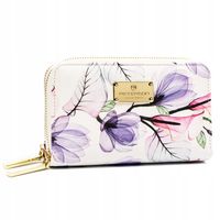 Portfel skórzany damski PETERSON portmonetka w kwiaty prezent na dzień mamy