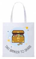 Torba Biała Eco Shopper Dla Bankiera Prezent Z Nadrukiem Ze Zdjęciem