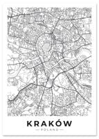 Plakat mapa plan miasta Kraków 70x100 cm