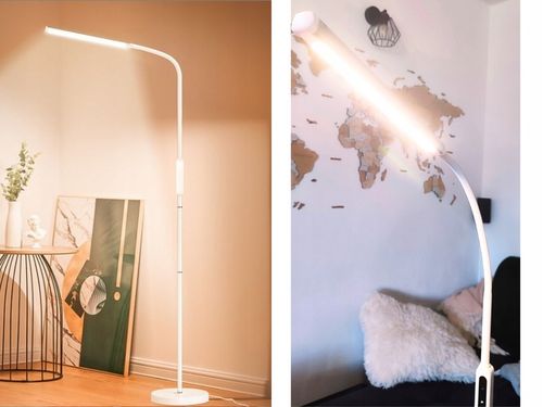 LAMPA LED STOJĄCA PODŁOGOWA BIAŁA LAMPKA BIURKOWA NOCNA USB PILOT na Arena.pl