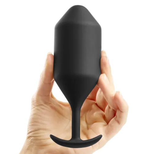 b-vibe snug plug 5 black - silikonowy ciężki model anatomiczny 371g na Arena.pl
