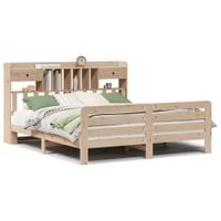 Łóżko z regałem, bez materaca, 180x200 cm, lite drewno sosnowe