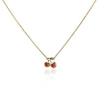 naszyjnik stal szlachetna pozłacana 14k złotem wisienki nst2190