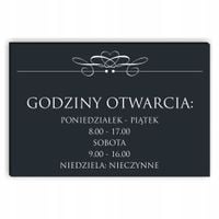 nadruk uv TABLICZKA z Godzinami Otwarcia 30x20 cm Do Sklepu Biura Firmy