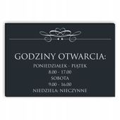 nadruk uv TABLICZKA z Godzinami Otwarcia 30x20 cm Do Sklepu Biura Firmy