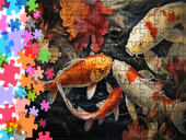 Puzzle tradycyjne Zwierzęta - Karp Koi