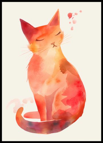 Plakat 50x70cm Akwarelowy Kot na Arena.pl