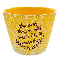 DONICZKA CERAMICZNA NA KWIATY ZIOŁA WIOSENNA OSŁONKA NA DONICZKĘ ŻÓŁTA