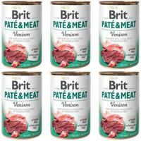 mokra karma dla psa brit pate & meat venison 6x 400g z dziczyzną bezzbożowa