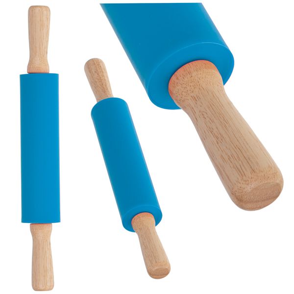 Wałek Do Ciasta Silikonowy 38Cm Niebieski zdjęcie 1
