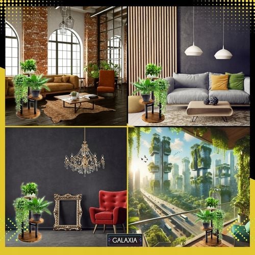 KWIETNIK STOJĄCY Stojak na Kwiaty Kwiatki Rośliny Metalowy Drewniany Loft na Arena.pl