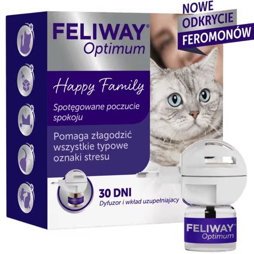 Feliway Optimum Feromony zestaw dyfuzor wkład 48ml na Arena.pl