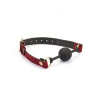 kinbaku ukiyoe bal gag with red rosy leather straps liebe seele
