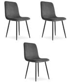 Krzesło sztruksowe tapicerowane RIFT szare do jadalni kuchni salonu x3