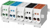 BLOK ROZDZIELCZY ODGAŁĘŹNY AL/CU BRH 5 BIEGUNOWY NA SZYNĘ TH35 100A