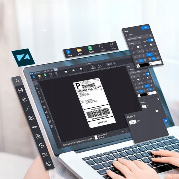 Phomemo drukarka termiczna etykiet wysyłkowych D520-BT Bluetooth USB zdjęcie 7
