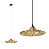 Lampa wisząca BRAGA styl boho NATURALNA klosz 40cm pleciona BAMBUSOWA 1xE27