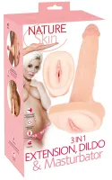 nature skin 3in1 extension masturbator dildo 31 cm tpe uniwersalny
