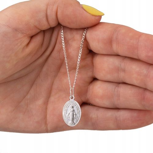 SREBRNY ŁAŃCUSZEK I MEDALIK KOMUNIA CHRZEST 50 CM na Arena.pl