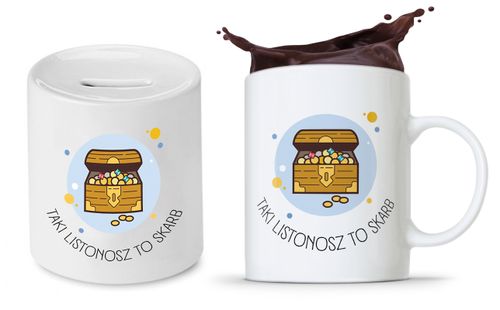 Dla Listonosza Zestaw Kubek + Skarbonka Prezent Z Nadrukiem Ze Zdjęciem na Arena.pl