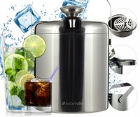 WIADERKO do LODU COOLER pojemnik TERMICZNY do chłodzenia SREBRNY + szczypce