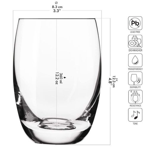 Zestaw 6 Szklanek Na Zimne Napoje 360Ml Krosno na Arena.pl