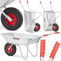 Taczka ogrodowa ocynkowana 125 L stalowa lekka 150 kg HIGHER