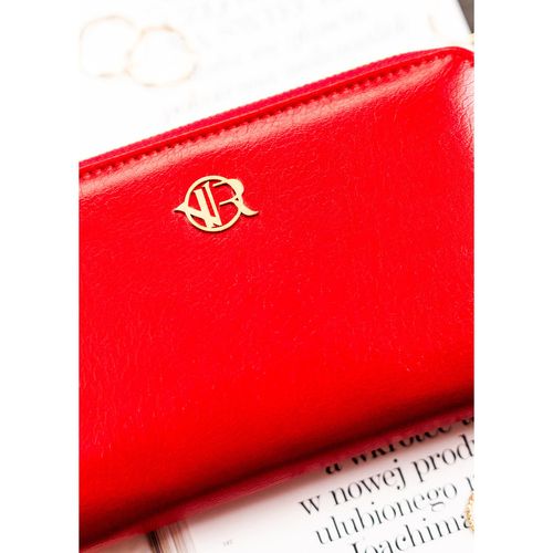 czerwony portfel-piórnik damski ze skóry ekologicznej zamykany na Arena.pl