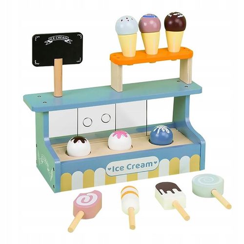 LODZIARNIA DLA DZIECI WITRYNA Z LODAMI STOISKO DREWNIANY SKLEPIK DLA DZIECI na Arena.pl