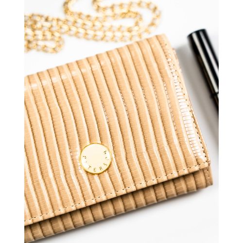 beżowy, pojemny portfel damski ze skóry naturalnej i ekologicznej na Arena.pl