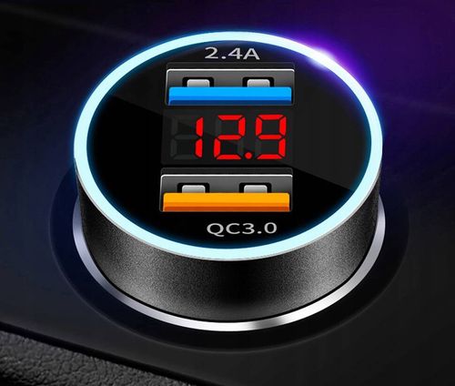 3,1A ŁADOWARKA SAMOCHODOWA MIERNIK NAPIĘCIA QC 3.0 na Arena.pl