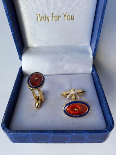 Ślubne weselne złote spinki do mankietów dla Pana Młodego ekskluzywne Etui na Arena.pl