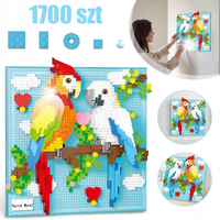MICRO KLOCKI PAPUGA 3D 1700 ELEMENTÓW, ZABAWKA DLA DZIECKA DO BUDOWANIA DIY