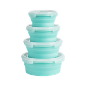 Zestaw okrągłych pojemników silikonowych Teesa