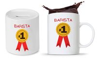 Zestaw Skarbonka + Kubek Dla Baristy Prezent Z Nadrukiem Ze Zdjęciem