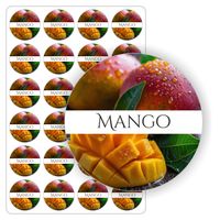 NAKLEJKI wodoodporne samoprzylepne kolorowe MANGO słoiki przetwory dżem 5cm
