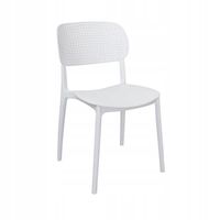 Białe krzesło OGRÓD Kuchnia Jadalnia SZTAPLOWANE Nowoczesne AŻUROWE Lekkie