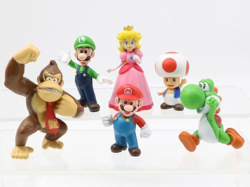 6x FIGURKI SUPER MARIO BROS LUIGI PEACH YOSHI TOAD na Arena.pl