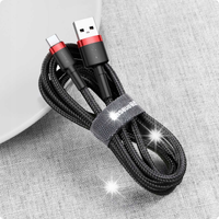 Kabel USB do USB-C Baseus Cafule 2A 3m (czerwono-czarny)