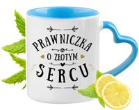 Dla Prawniczki Kubek Błękitny Z Uszkiem W Kształcie Serca Na Prezent