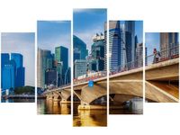 100CM 150CM OBRAZ 5 ELEM SINGAPUR ŚCIENNY